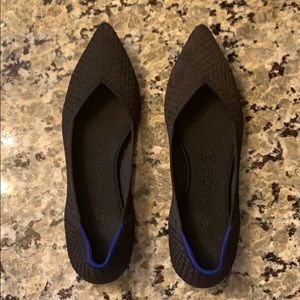 Rotty black flats, size 8